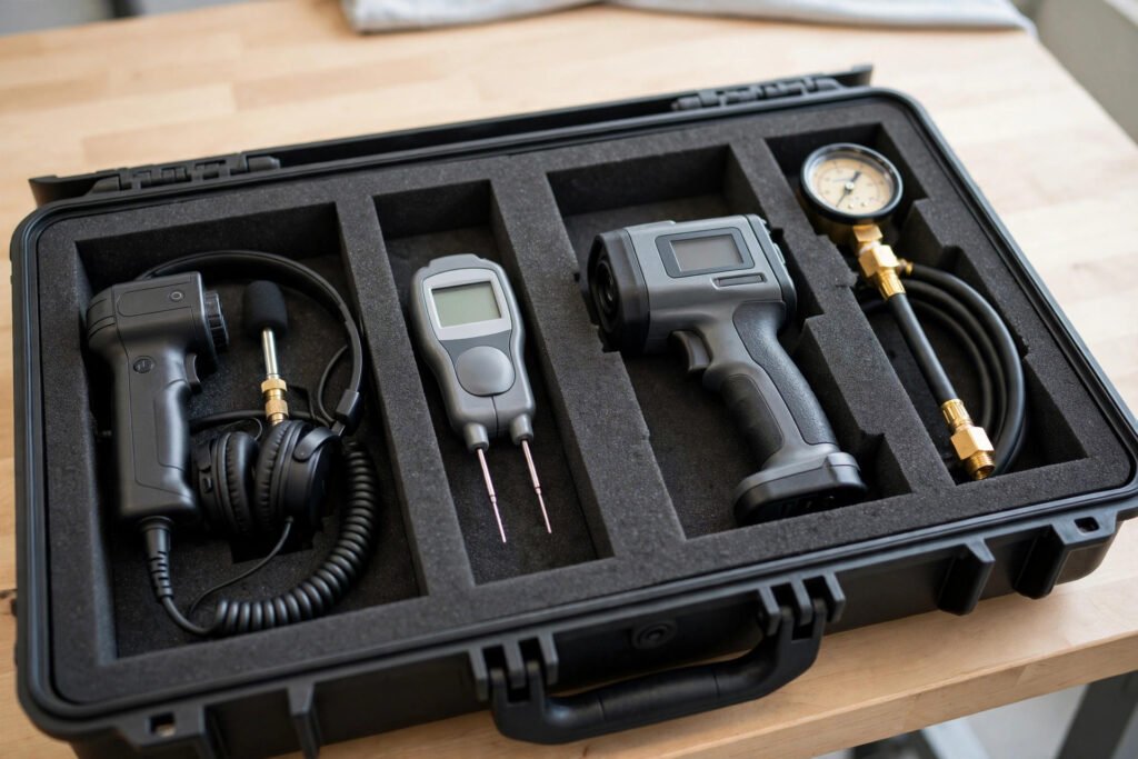Leak detection Miami specialist testing plumbing lines in a home