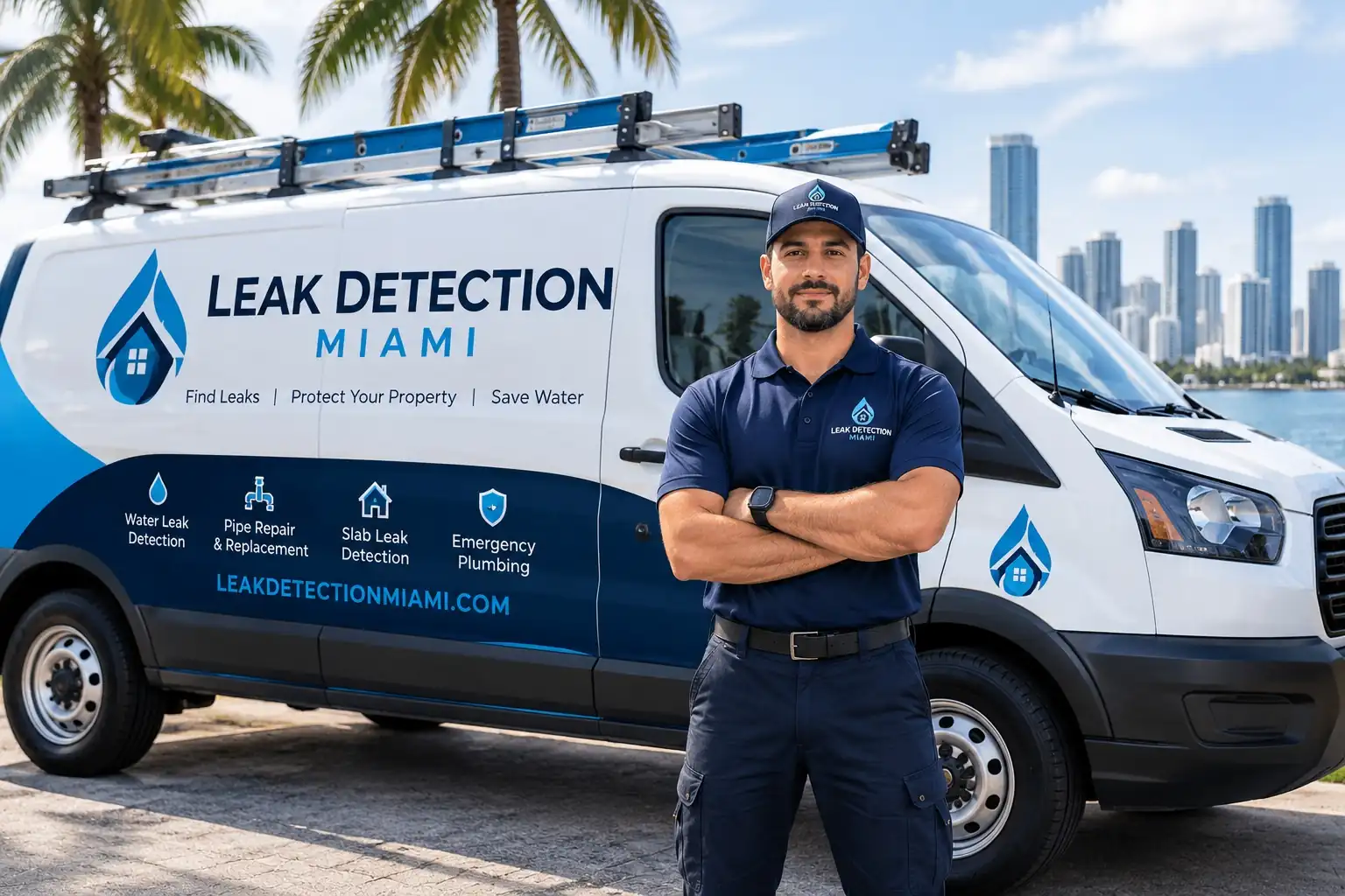 Leak detection Miami service visit at a Miami-Dade home